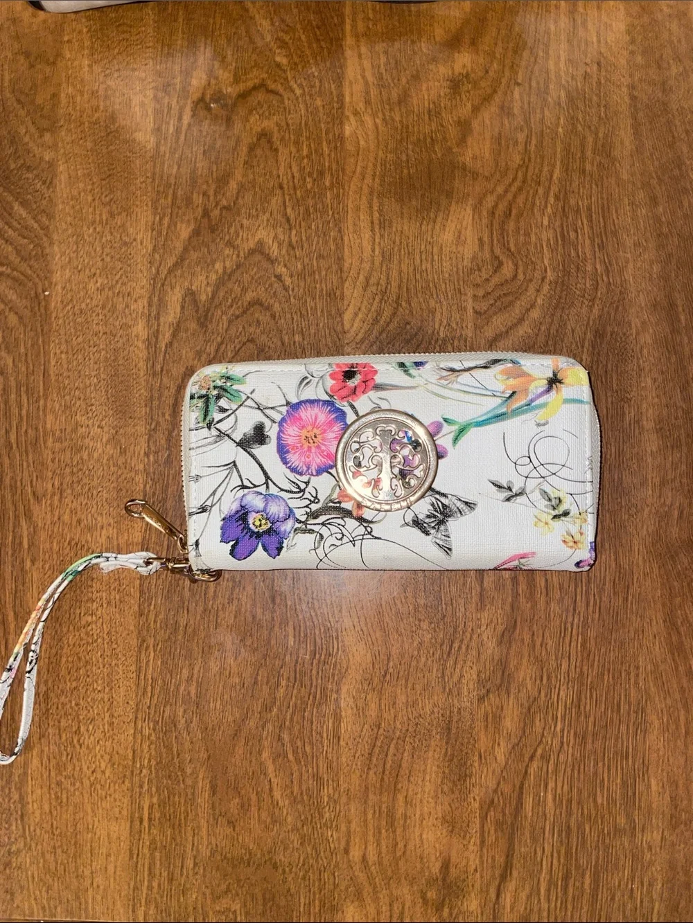 Source Unknown Black & White Floral-Panel Tote